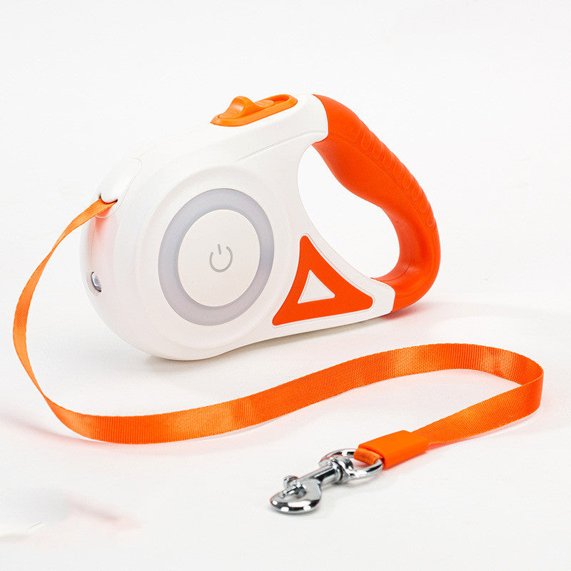 GlowGuide™ LED Retractable Dog Leash – 360° Tangle-Free with Integrated Spotlight