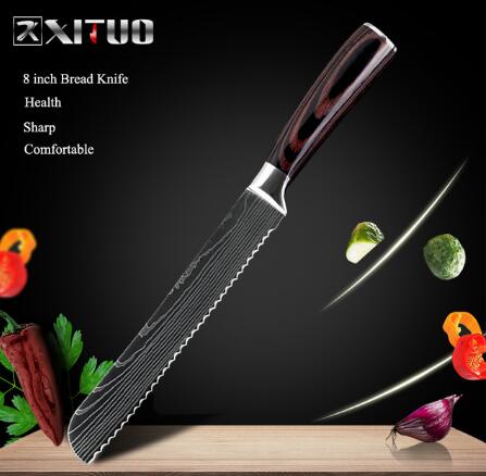KuroHagane™ Damascus-Style Kitchen Knife Set | Professional 7Cr17 Stainless Steel