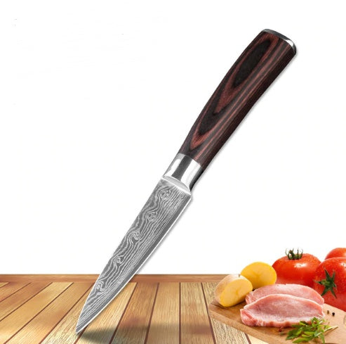 KuroHagane™ Damascus-Style Kitchen Knife Set | Professional 7Cr17 Stainless Steel