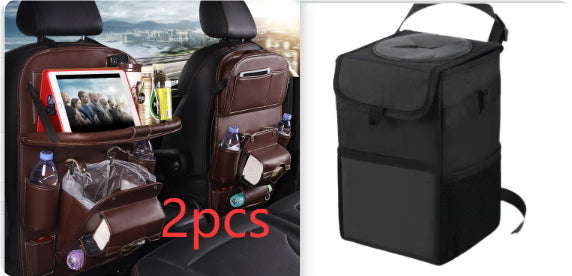 Trend Ritual™ Luxury PU Leather Car Organizer - Seat Back Storage with Folding Tray