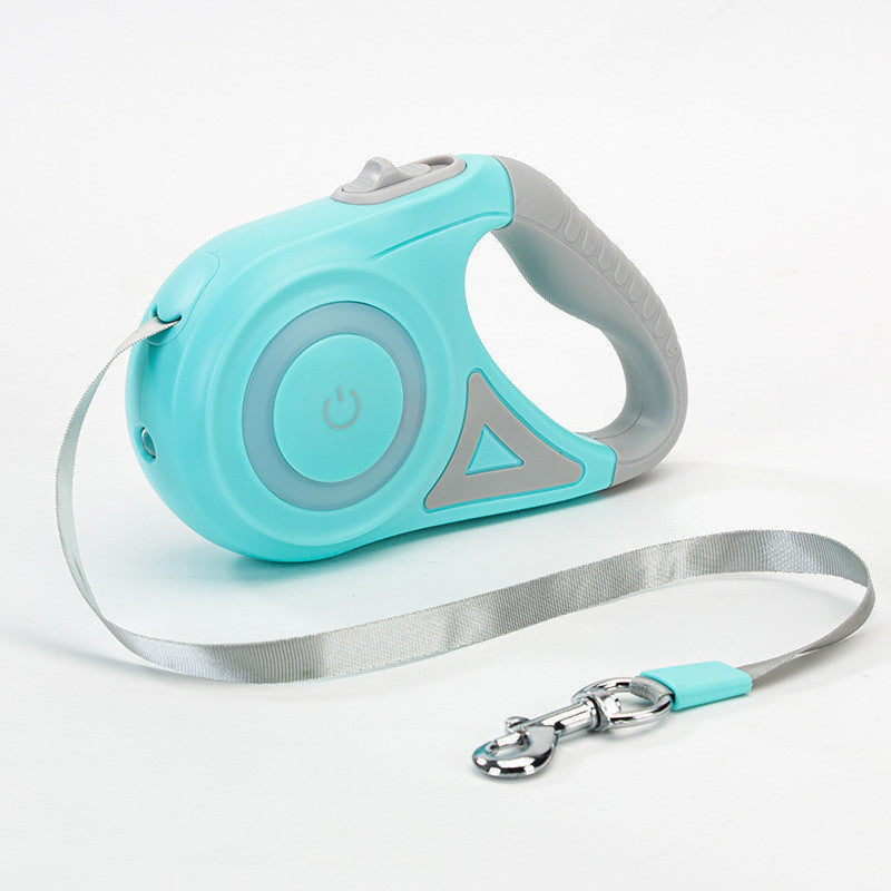 GlowGuide™ LED Retractable Dog Leash – 360° Tangle-Free with Integrated Spotlight
