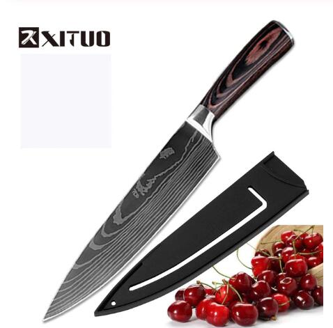 KuroHagane™ Damascus-Style Kitchen Knife Set | Professional 7Cr17 Stainless Steel