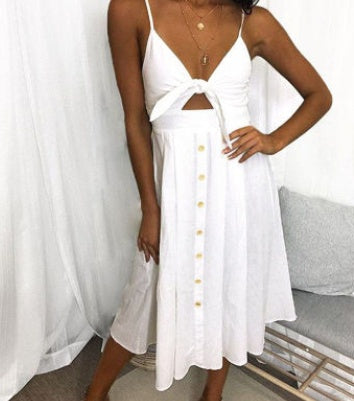 Luna Backless Maxi Dress – Elegant Bow-Tie Summer Evening Gown