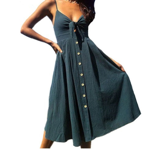 Luna Backless Maxi Dress – Elegant Bow-Tie Summer Evening Gown