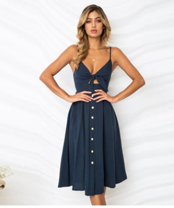 Luna Backless Maxi Dress – Elegant Bow-Tie Summer Evening Gown