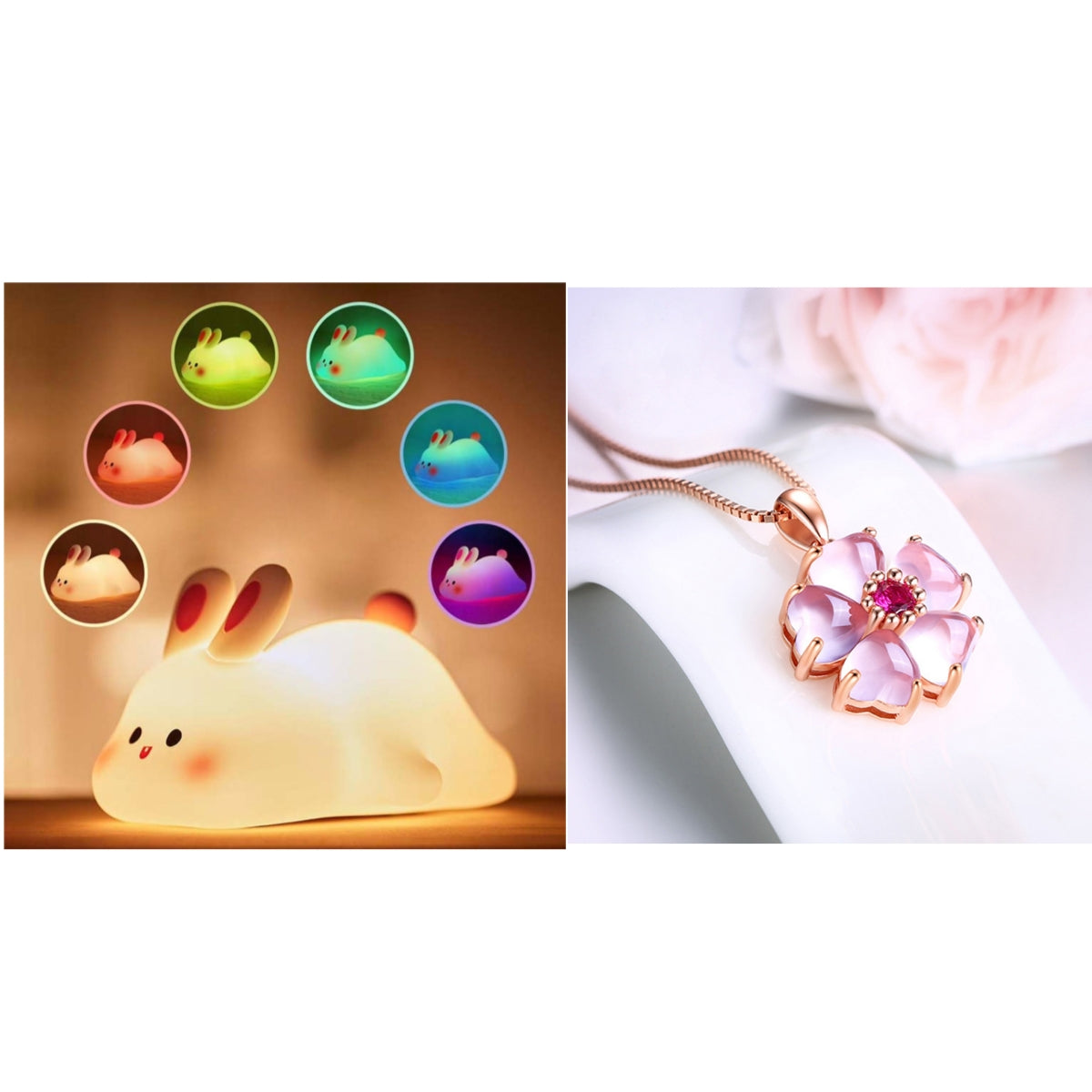 BunnyGlow™ Silicone Touch Sensor Night Light – Portable & Rechargeable Kids' Bedside Lamp