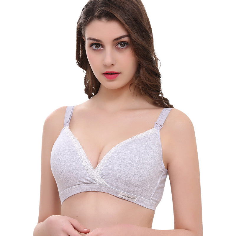 PureCotton Seamless Nursing Bra – Wireless Cross-Over Breastfeeding Support