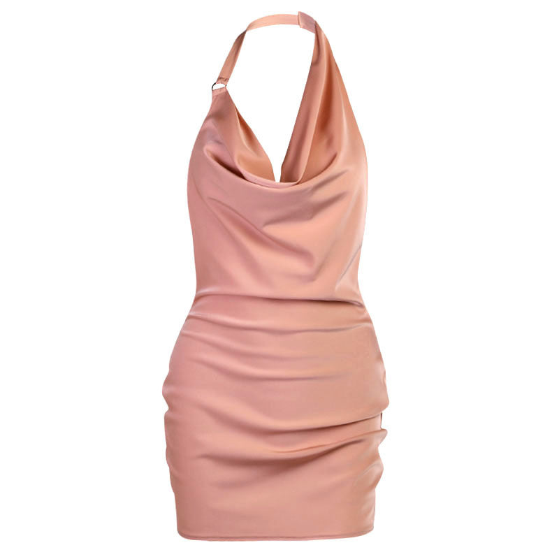 Seraphina Satin Ruched Slip Dress – Adjustable Drawstring Mini to Midi Gown