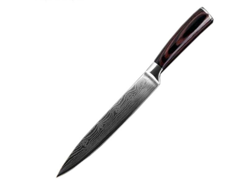 KuroHagane™ Damascus-Style Kitchen Knife Set | Professional 7Cr17 Stainless Steel
