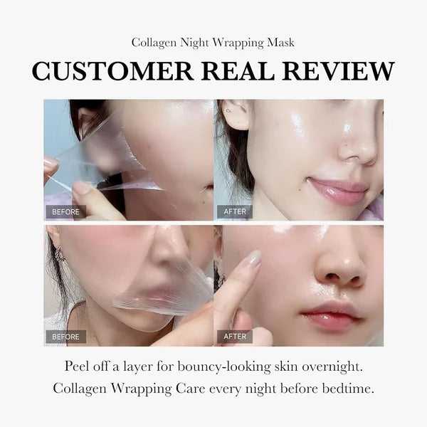Luminous Collagen Peel-Off Mask - Deep Hydration & Anti-Wrinkle Night Mask with Applicator