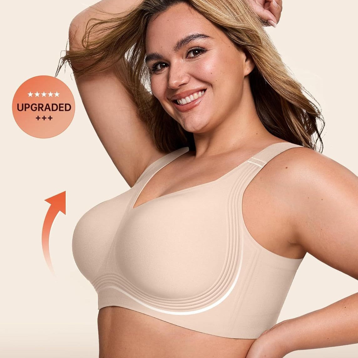 LiftFree™ Full-Coverage Push-Up Bra – Wireless Support & All-Day Comfort