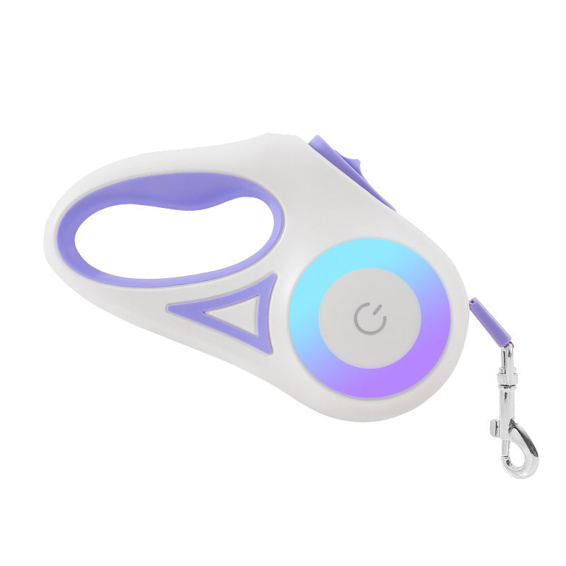 GlowGuide™ LED Retractable Dog Leash – 360° Tangle-Free with Integrated Spotlight