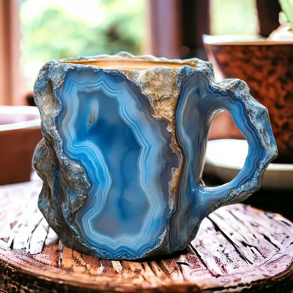 Trend Ritual™ Ethereal Geode Resin Mug - 400ml Handcrafted Mineral Crystal Cup