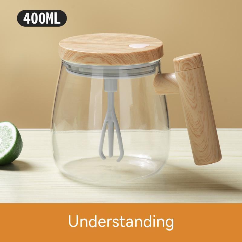 VortexGlass™ 400ml Self-Stirring Mug | High-Speed Electric Mixing Cup