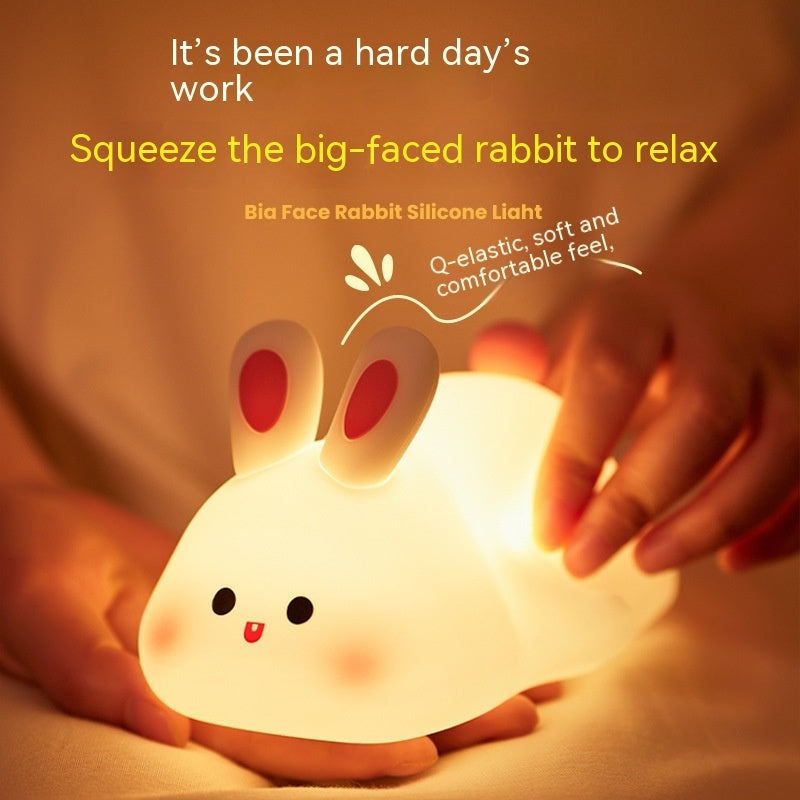 BunnyGlow™ Silicone Touch Sensor Night Light – Portable & Rechargeable Kids' Bedside Lamp