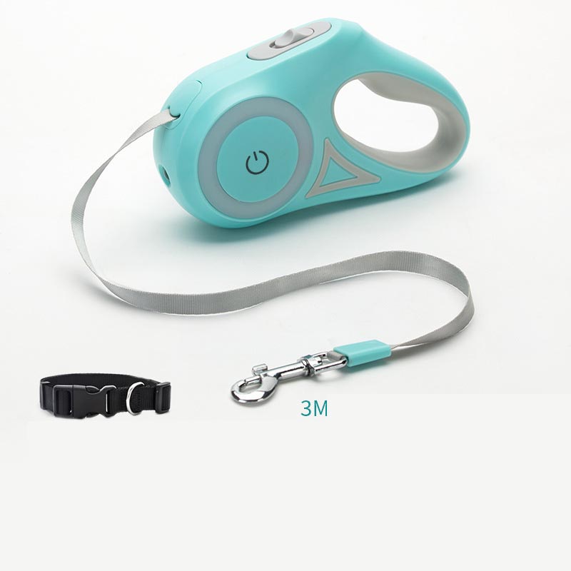 GlowGuide™ LED Retractable Dog Leash – 360° Tangle-Free with Integrated Spotlight