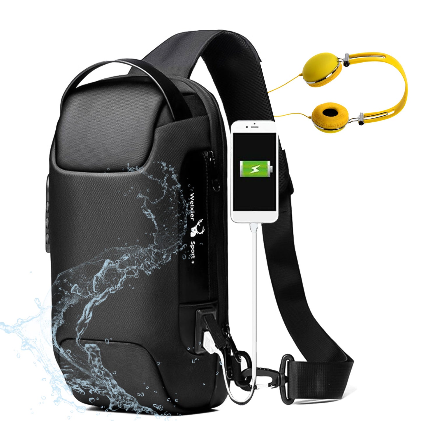 Trend Ritual™ Nomad Anti-Theft Sling Bag - Waterproof Crossbody with USB Charging