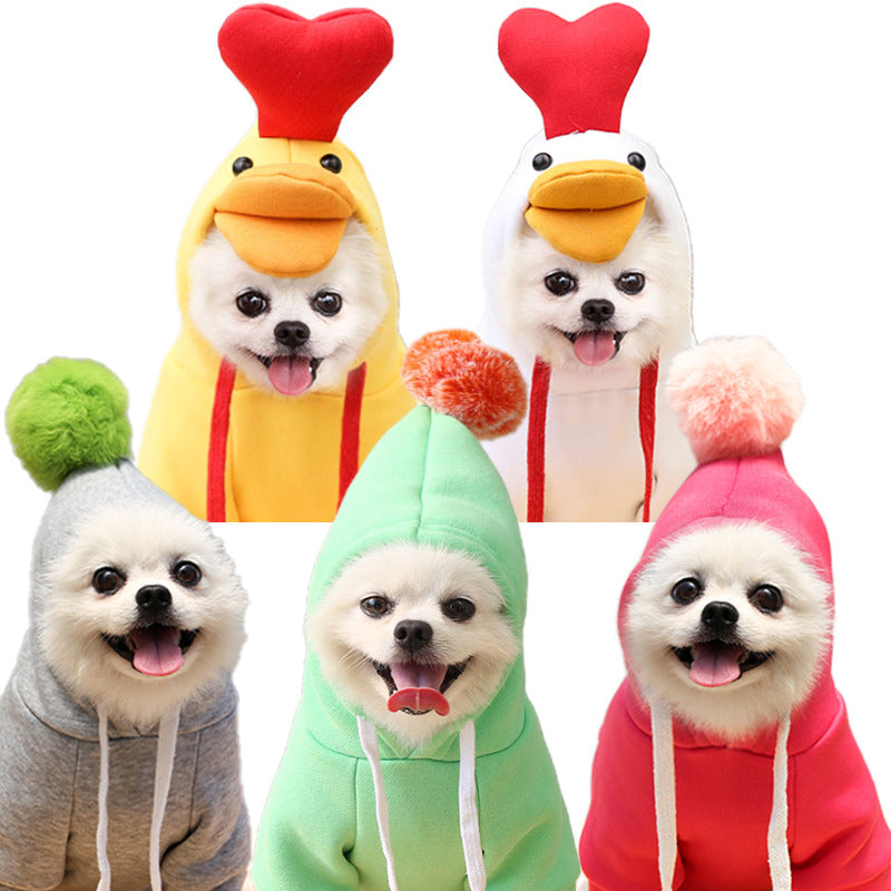 Cute Fruit-Themed Puppy Hoodie - Thick Fleece Winter Coat for Small Dogs & Cats