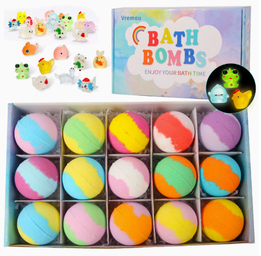 Magic Glow-in-the-Dark Bath Bomb Set - Kids Surpise Doll Fizzy Bubble Bath