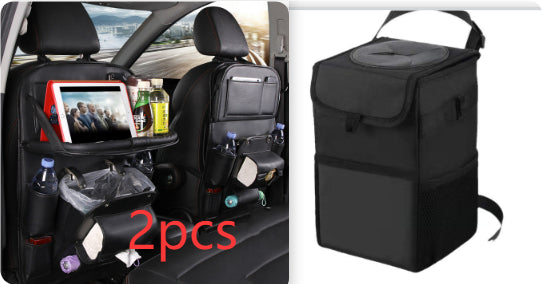 Trend Ritual™ Luxury PU Leather Car Organizer - Seat Back Storage with Folding Tray