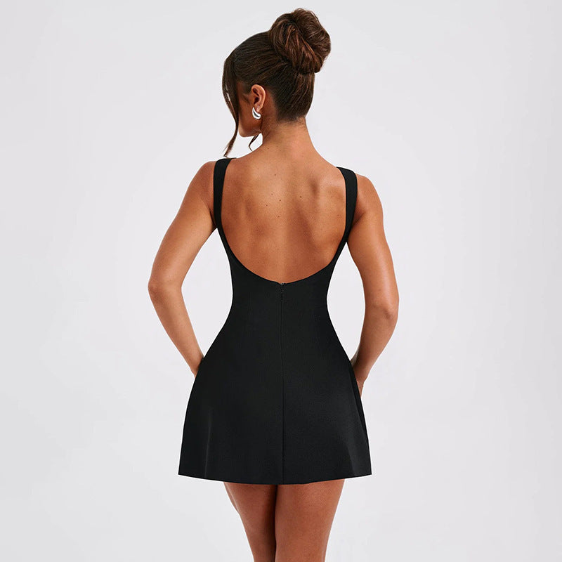 Sophia Backless Mini Dress – Sleek Slim-Fit Summer Sling