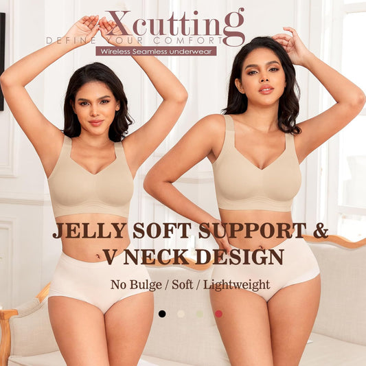 AuraSilk™ Full-Coverage Wireless Bra – Ultra-Comfort Everyday Ice Silk Bralette