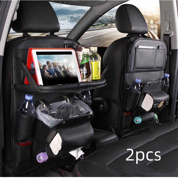 Trend Ritual™ Luxury PU Leather Car Organizer - Seat Back Storage with Folding Tray