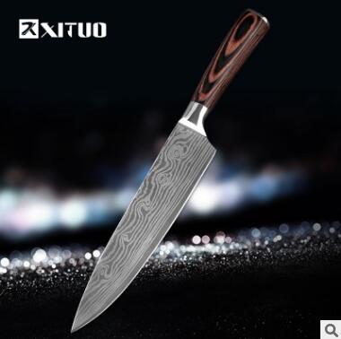 KuroHagane™ Damascus-Style Kitchen Knife Set | Professional 7Cr17 Stainless Steel