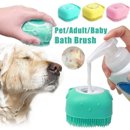 SudsyPaws™ 2-in-1 Silicone Massage & Shampoo-Dispensing Pet Brush