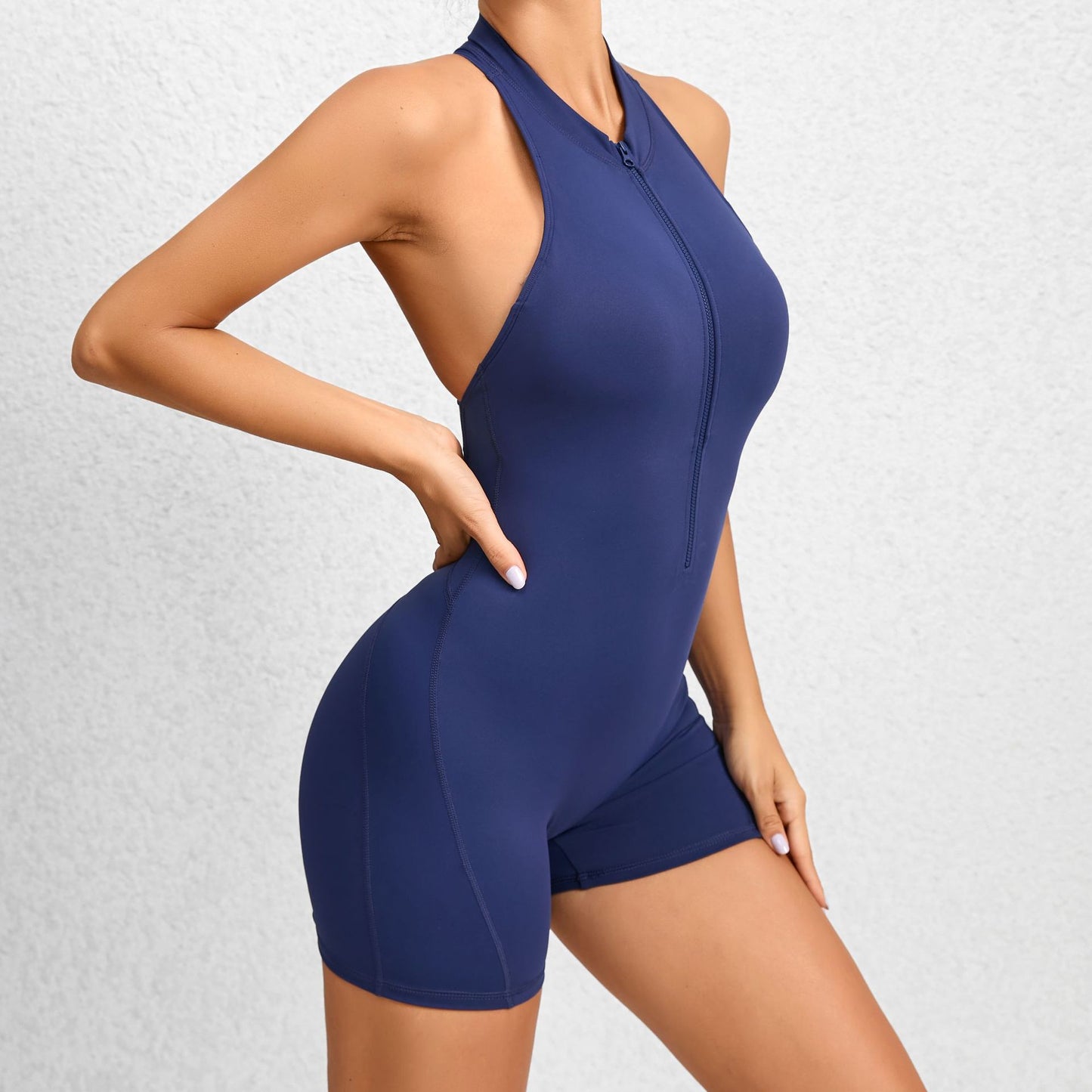Effortless Contour: Sleeveless Fitness Jumpsuit