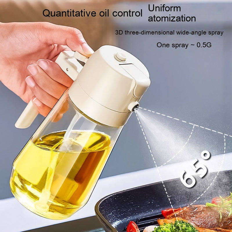 2-in-1 Glass Olive Oil Sprayer & Dispenser – 470ml Leak-Proof Kitchen Bottle