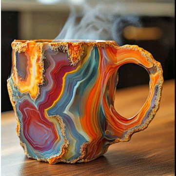 Trend Ritual™ Ethereal Geode Resin Mug - 400ml Handcrafted Mineral Crystal Cup
