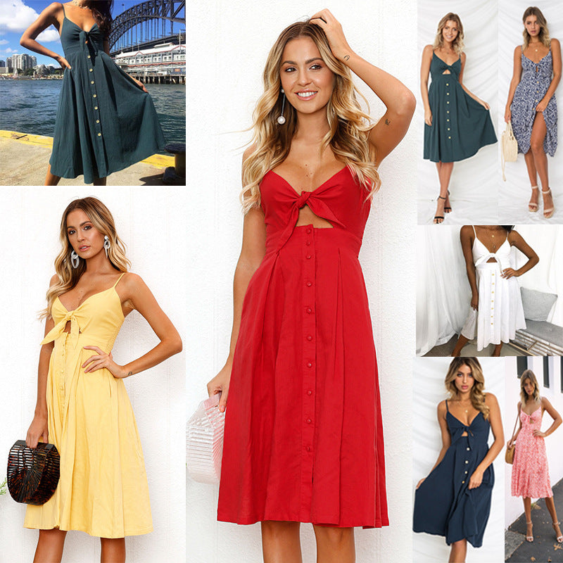 Luna Backless Maxi Dress – Elegant Bow-Tie Summer Evening Gown