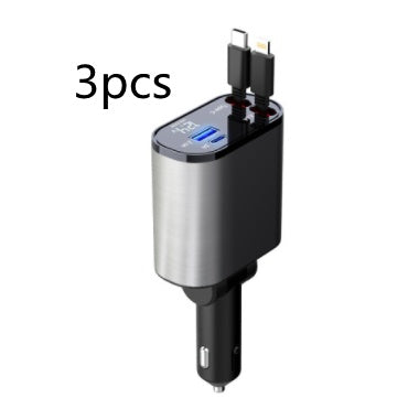 Trend Ritual™ 100W Retractable Super Fast Car Charger - 4-in-1 Rapid Charging Hub