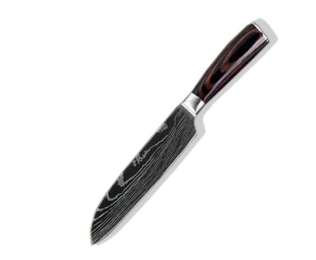 KuroHagane™ Damascus-Style Kitchen Knife Set | Professional 7Cr17 Stainless Steel