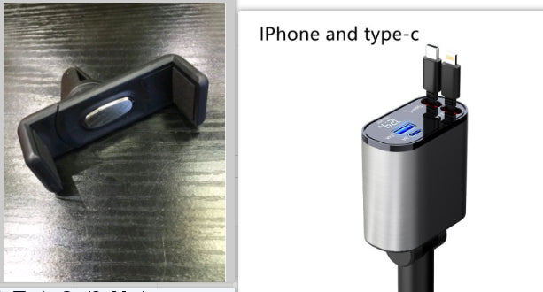 Trend Ritual™ 100W Retractable Super Fast Car Charger - 4-in-1 Rapid Charging Hub