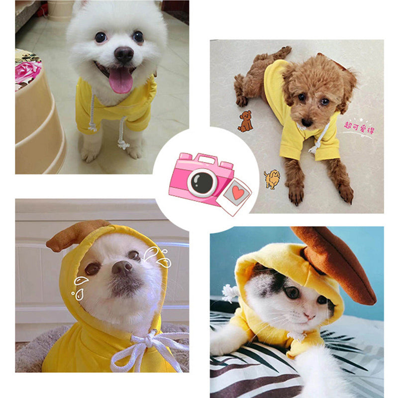 Cute Fruit-Themed Puppy Hoodie - Thick Fleece Winter Coat for Small Dogs & Cats