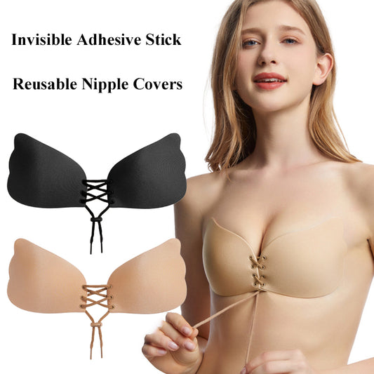 Lift & Lock Adhesive Bra – Invisible Winged Push-Up for Backless Dresses