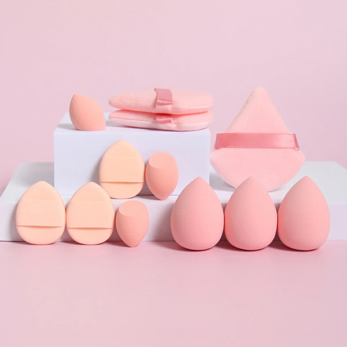 12-Piece Premium Makeup Sponge Set - Professional Beauty Blenders for Foundation & Powder