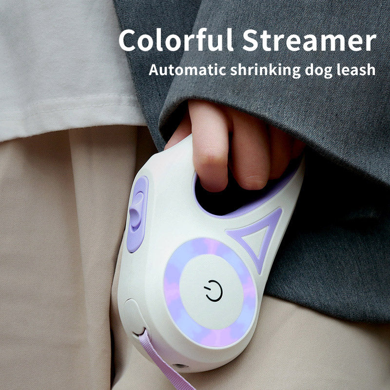 GlowGuide™ LED Retractable Dog Leash – 360° Tangle-Free with Integrated Spotlight