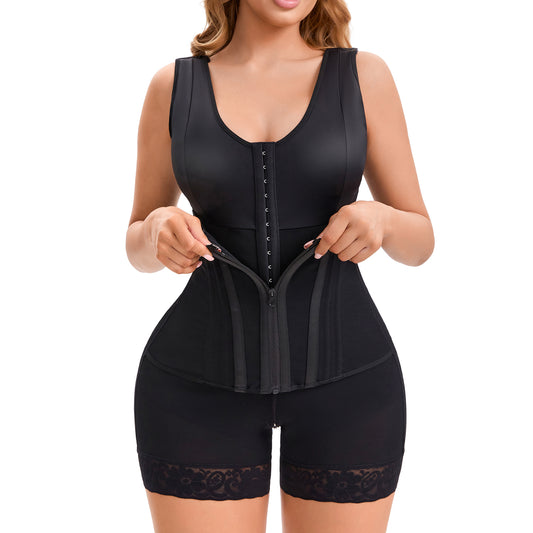 Steel-Core Colombian Faja – High-Compression Overbust Body Shaper