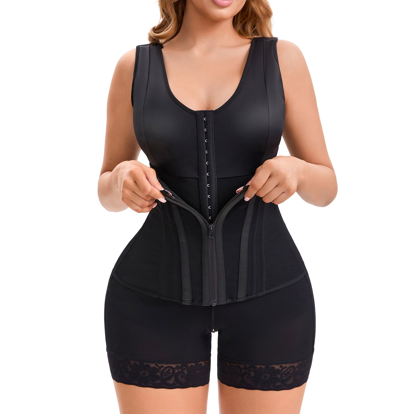 Steel-Core Colombian Faja – High-Compression Overbust Body Shaper