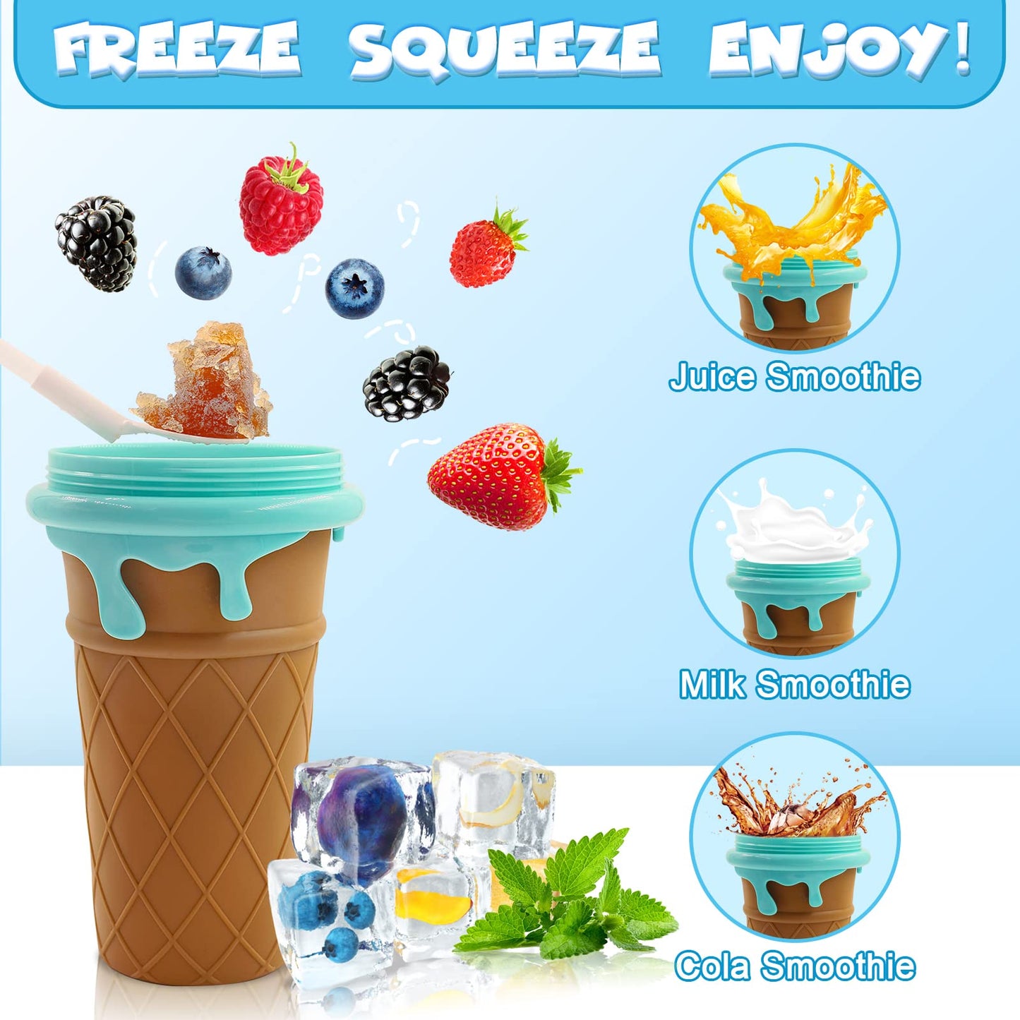 Trend Ritual™ Magic Slushy Maker Cup - 500ml Quick-Freeze Smoothie Squeeze Cup
