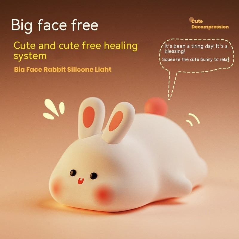 BunnyGlow™ Silicone Touch Sensor Night Light – Portable & Rechargeable Kids' Bedside Lamp