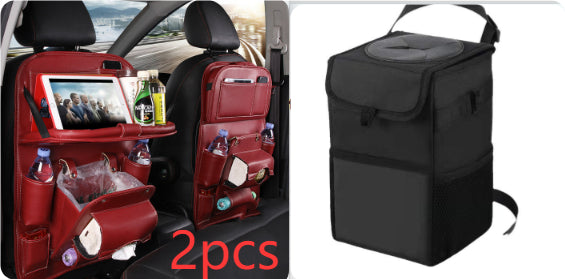Trend Ritual™ Luxury PU Leather Car Organizer - Seat Back Storage with Folding Tray