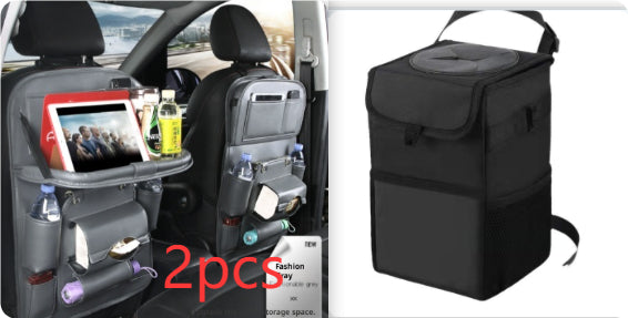 Trend Ritual™ Luxury PU Leather Car Organizer - Seat Back Storage with Folding Tray