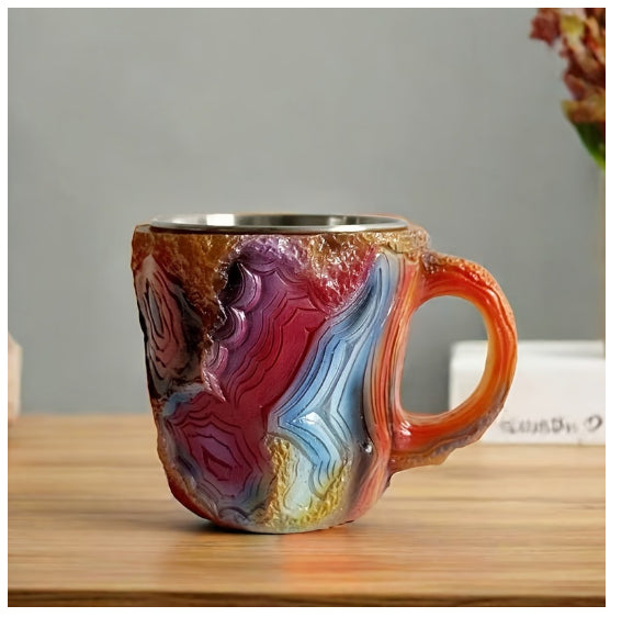 Trend Ritual™ Ethereal Geode Resin Mug - 400ml Handcrafted Mineral Crystal Cup