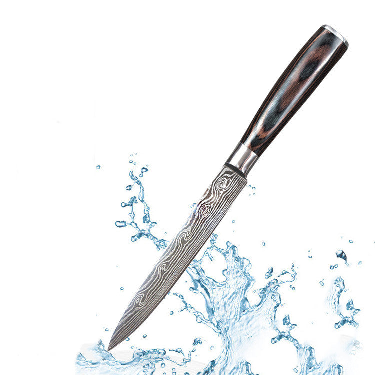 KuroHagane™ Damascus-Style Kitchen Knife Set | Professional 7Cr17 Stainless Steel
