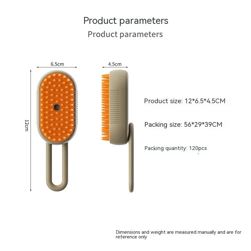 Mist & Massage™ 3-in-1 Pet Steam Brush – Electric Anti-Static Grooming & Deshedding Tool