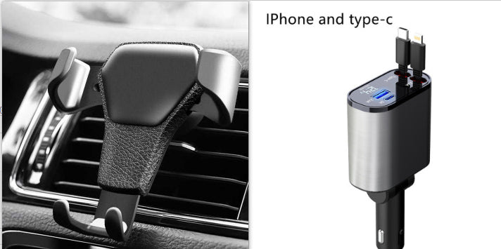 Trend Ritual™ 100W Retractable Super Fast Car Charger - 4-in-1 Rapid Charging Hub